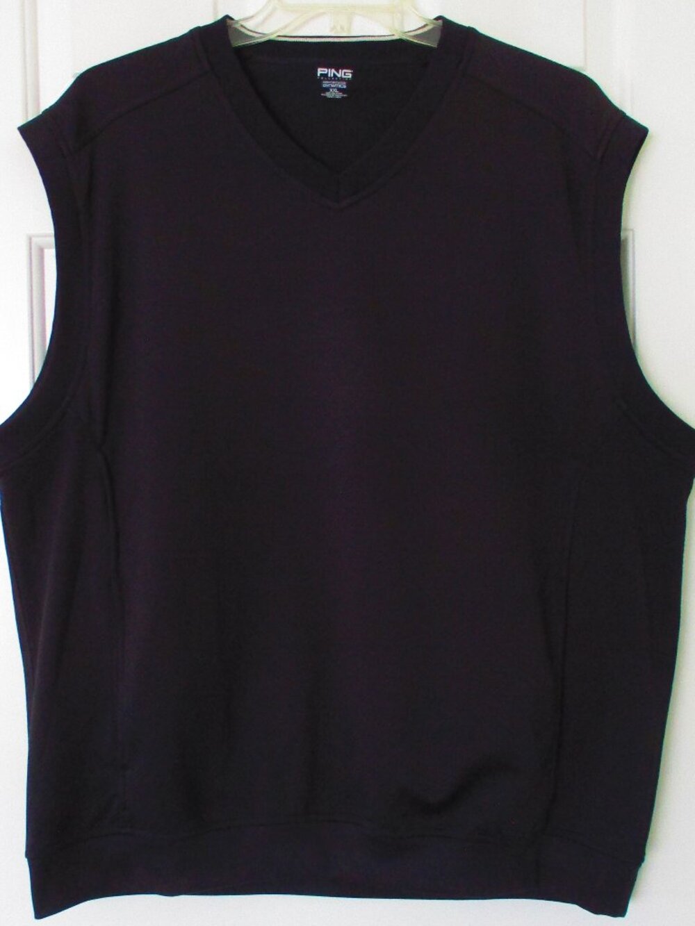 PING Mens Sleeveless Black Poly Aerated Knit Golf Vest - Size 2XL